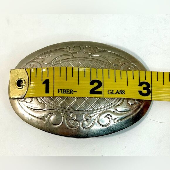 Late 70’s Covered Wagon Silver Belt Buckle Western Cowboy Theme - Picture 8 of 9